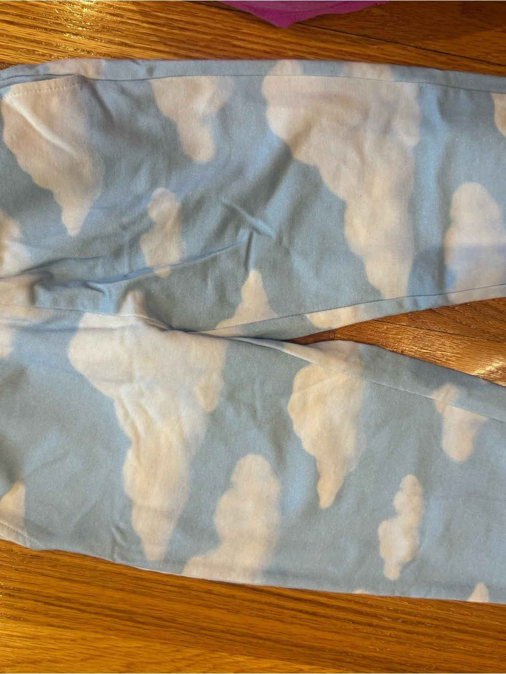 MonnaLisa Light Blue and White Cloud-Print Kids Pajama Set